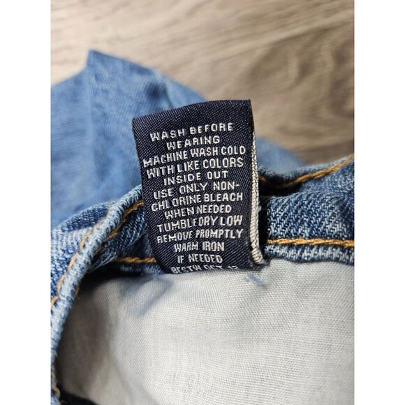 Vanilla Star Juniors Size 3 Distressed Straight Leg Button Fly Denim Blue Jeans - Picture 7 of 12